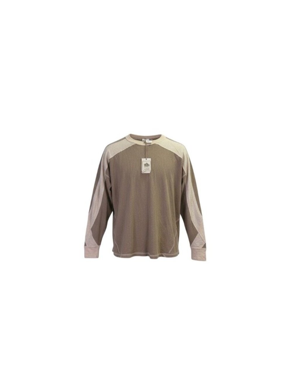 Easel Womens Taupe Beige Long Sleeve Colorblock Knit Top Size M